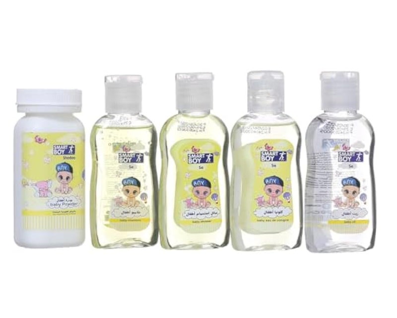 Baby Skin & Hair Care Set (Shampoo + Conditioner + Powder + Oil + Lotion), Yellow DR-A-624 - Image 5