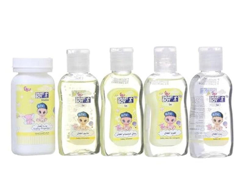 Baby Skin & Hair Care Set (Shampoo + Conditioner + Powder + Oil + Lotion), Yellow DR-A-624 - Image 4