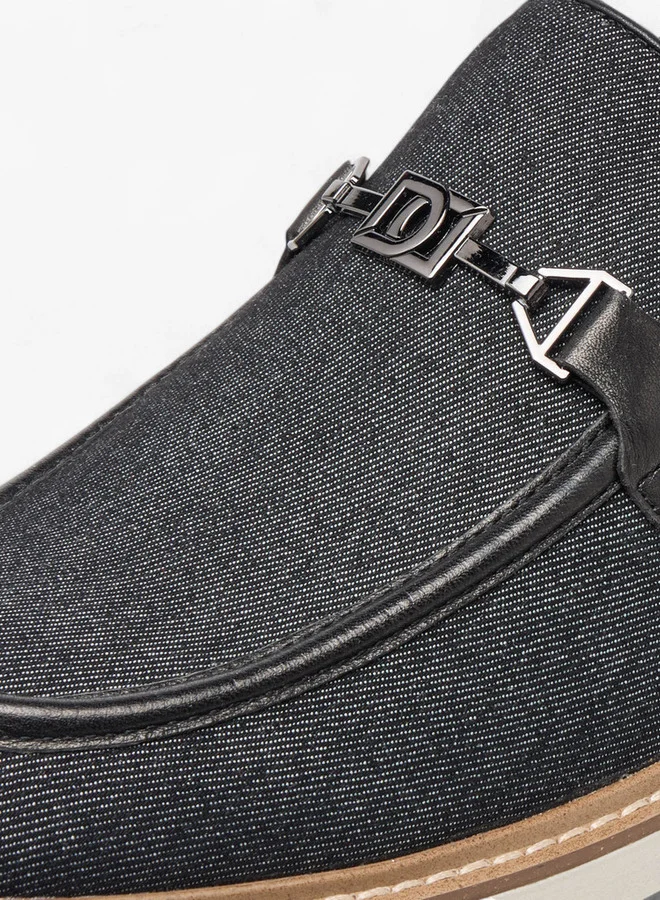 DUCHINI Men's Textured Slip-On Loafers