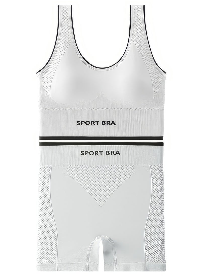 Generic - White Sportswear Set - Sports Bra & Leggings - Image 1