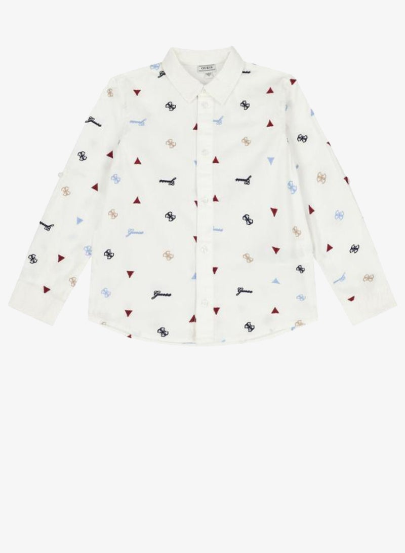 GUESS Infant Printed Long Sleeve Regular Fit Shirt - Image 1