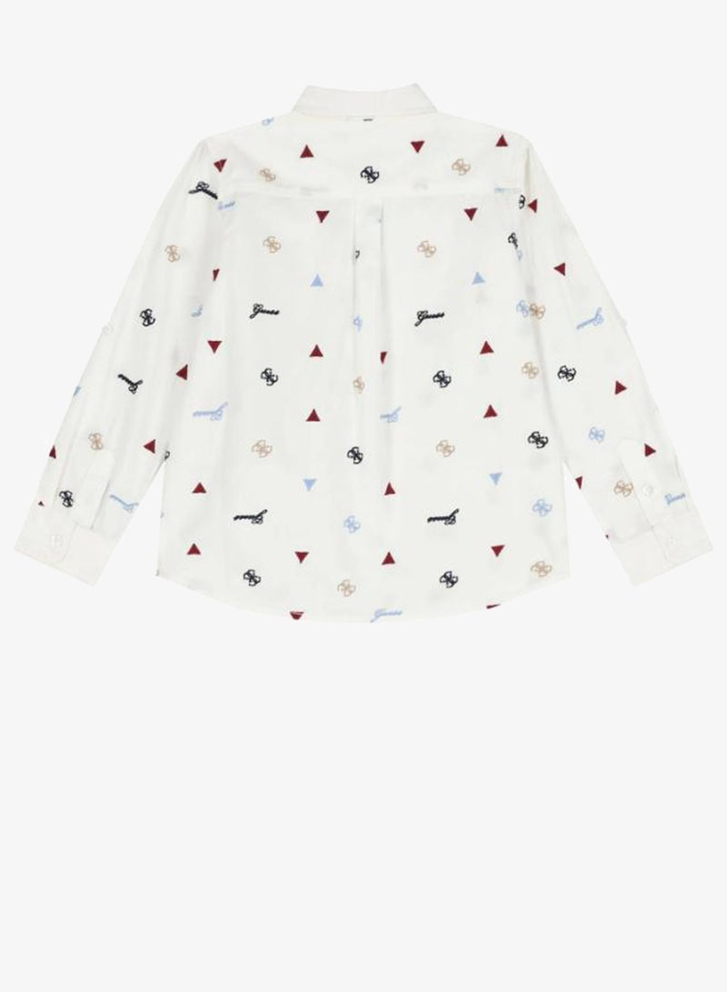 GUESS Infant Printed Long Sleeve Regular Fit Shirt - Image 2