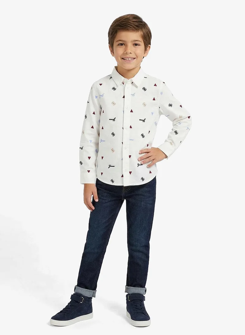 GUESS Infant Printed Long Sleeve Regular Fit Shirt