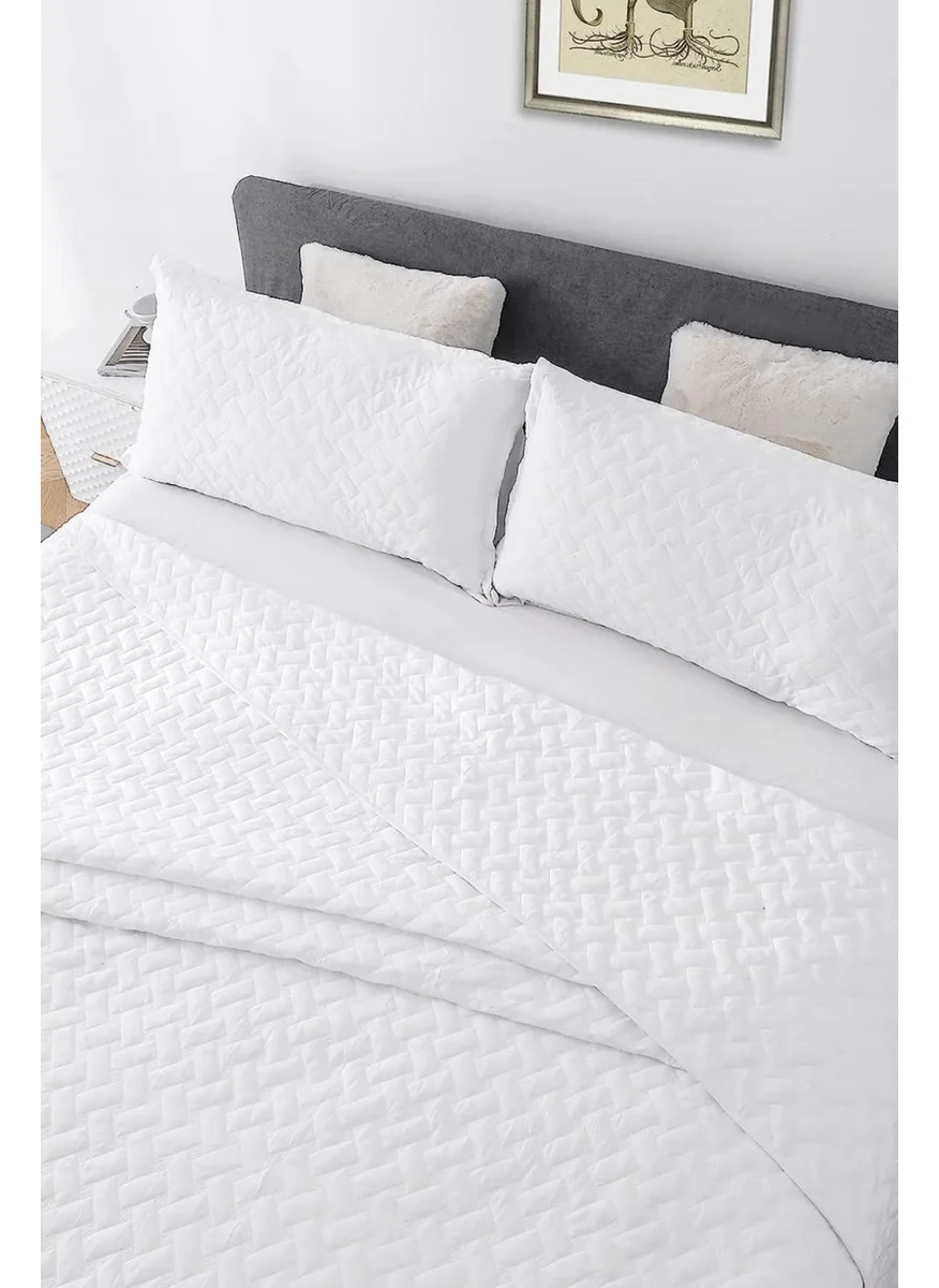 Elyaf Sepeti Fiber Basket Single White Quilted Patterned 1200 gr Summer Pique White Hotel Pique 160 x 230 cm
