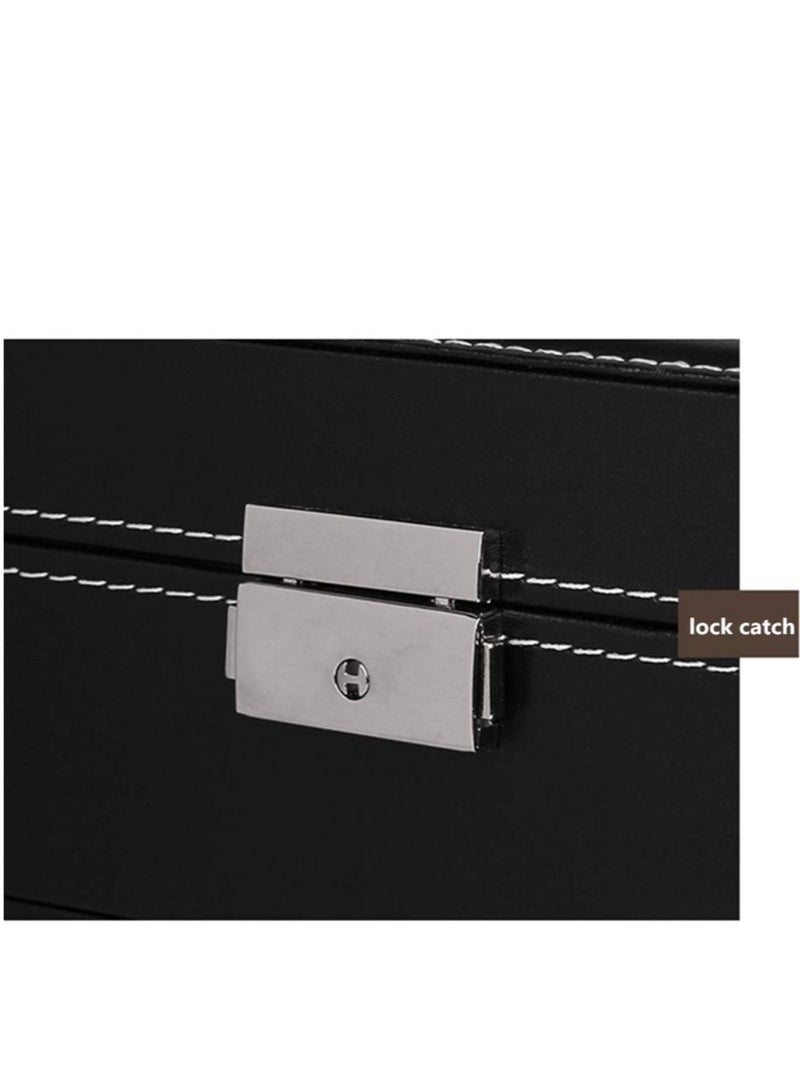 DARIYAH Leather Watch Sunglass Box Glasses Case and Jewelry Display Drawer Lockable Organizer - Image 4