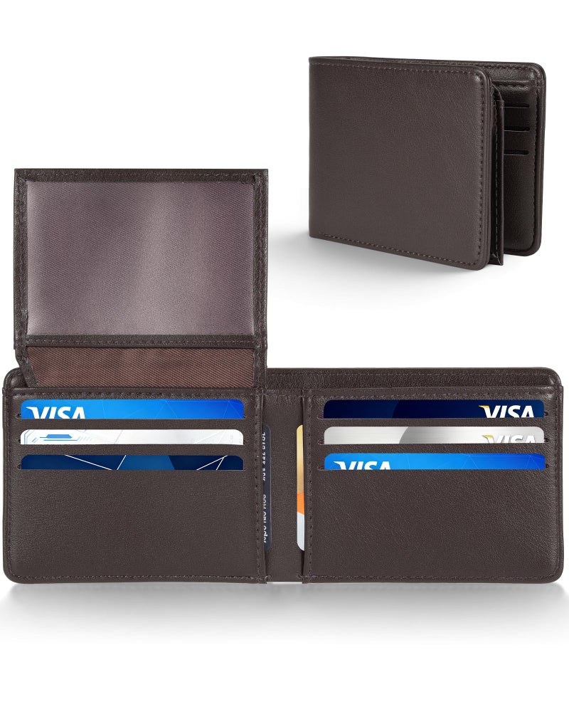 GNDR Wallet For Men Bifold Coffee RFID Blocking Slim Faux Leather Wallets Card Holder Front Pocket Minimalist Men Accessories With Gift Box - Image 1