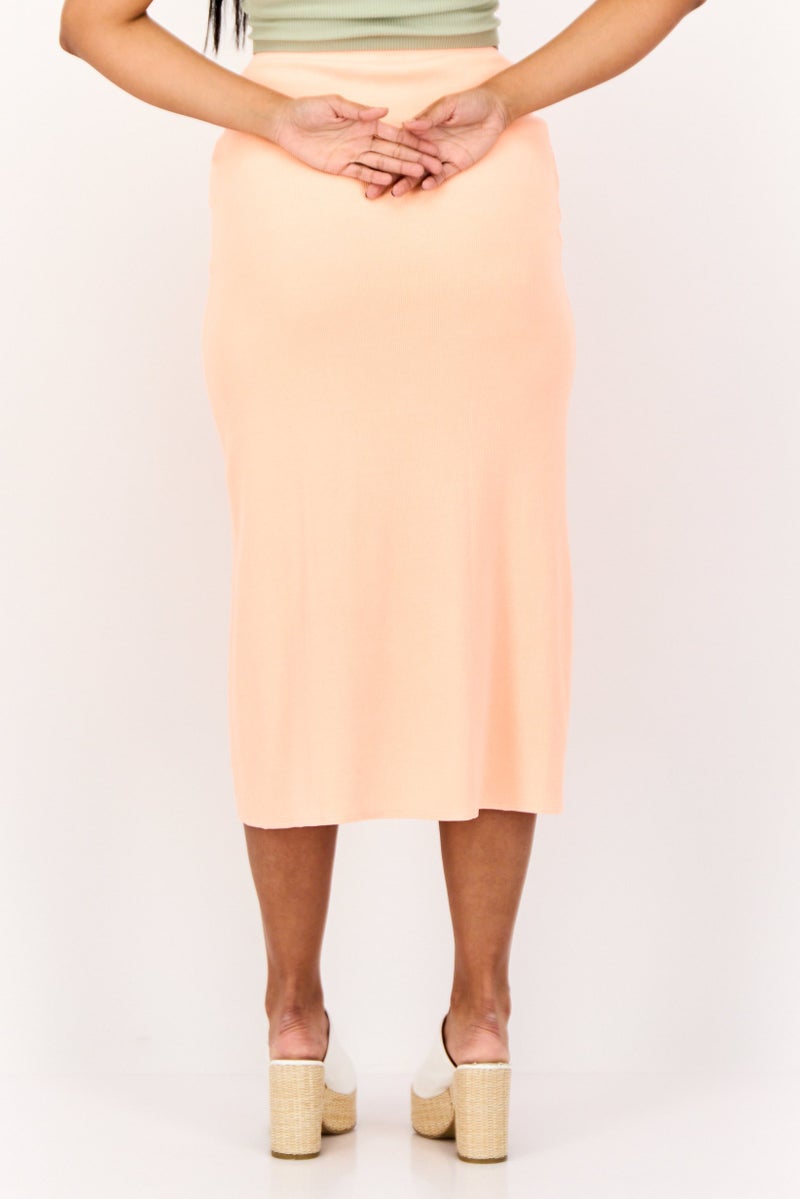 Aerie تنورة ميني مضلعة للنساء، كورال - Image 3