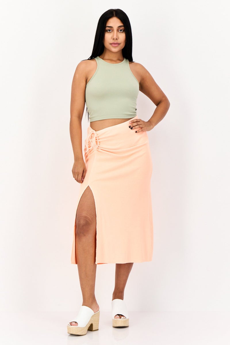 Aerie تنورة ميني مضلعة للنساء، كورال - Image 4