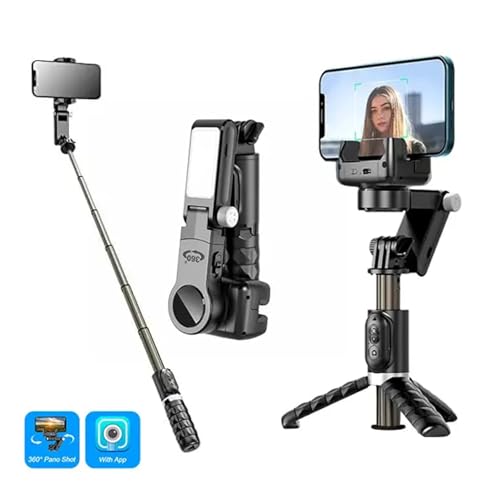 CHAMPKIA 360° Smart Shooting Gimbal with Face & Object Tracking,Auto-Rotation Tripod Stand, Rechargeable Battery & Glowing Lights, Ideal for Vlogging, Live Streaming & Video Calls (KM01) - Image 4