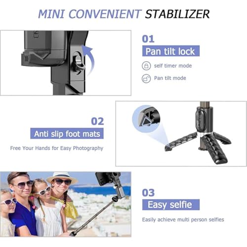 CHAMPKIA 360° Smart Shooting Gimbal with Face & Object Tracking,Auto-Rotation Tripod Stand, Rechargeable Battery & Glowing Lights, Ideal for Vlogging, Live Streaming & Video Calls (KM01) - Image 5