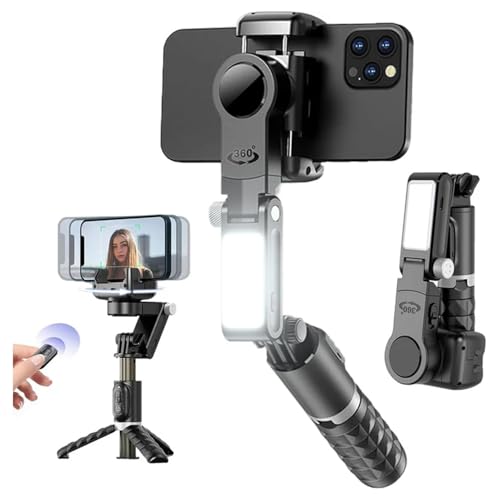 CHAMPKIA 360° Smart Shooting Gimbal with Face & Object Tracking,Auto-Rotation Tripod Stand, Rechargeable Battery & Glowing Lights, Ideal for Vlogging, Live Streaming & Video Calls (KM01) - Image 1