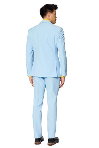 Opposuits Cool Blue Solid Light Blue Suit For Men Coming With Pants, Jacket and Tie, Cool Blue, US40 - Image 2