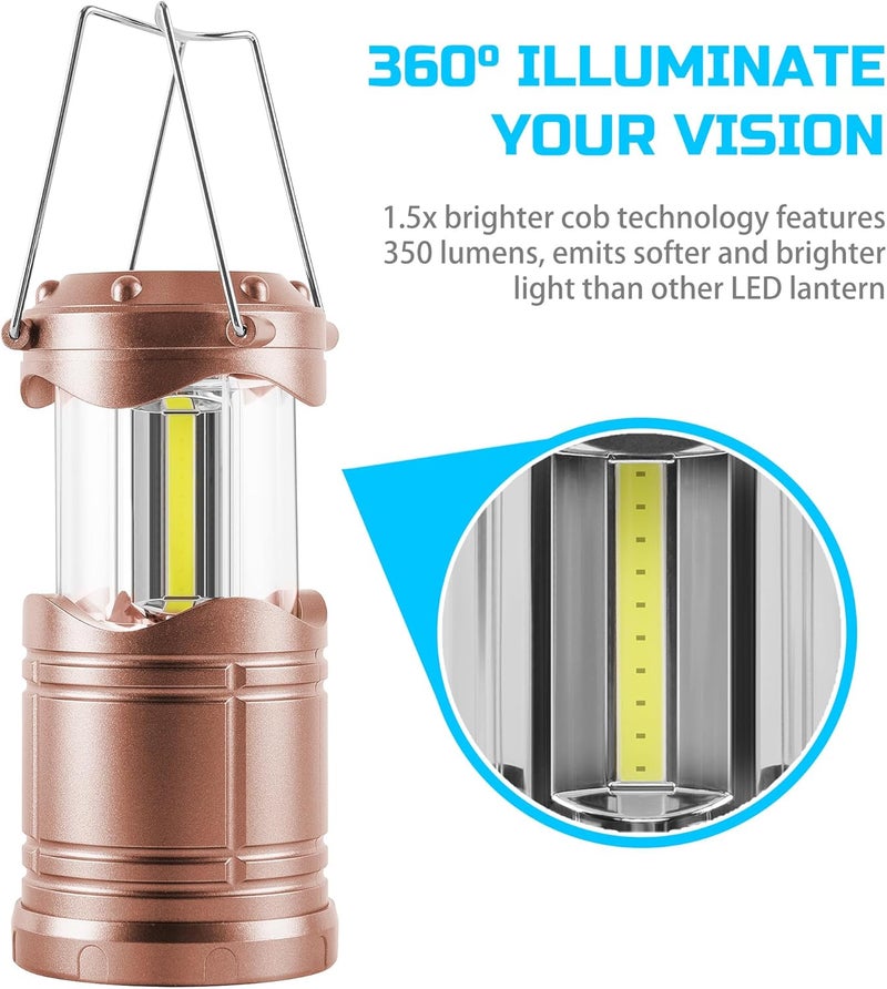 Lichamp LED Camping Lantern, 4 Pack Battery Powered Flashlight for Power Outages, Portable Collapsible Hanging Light Essential for Home, Outdoor, Emergency Lamp Survival Kit Gear for Hurricane, C3 - Image 5