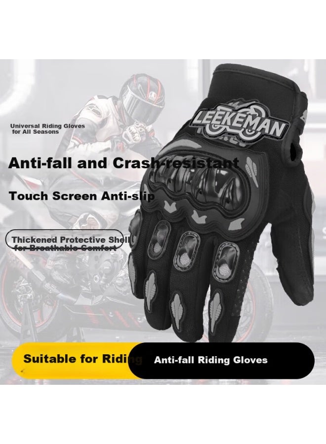Car Return Carguimu Riding Motorcycle Gloves Windproof Anti-fall Moto Travel Motorcycle Riding Four Seasons Protection Full Finger Touch Screen Knight 2XL - Image 1