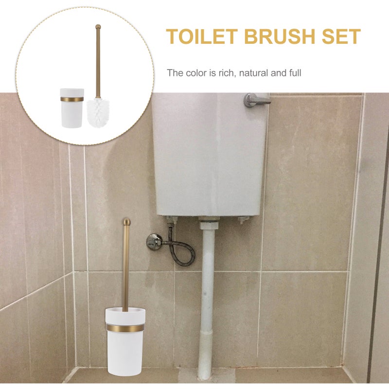2pcs Antique Brass Copper Toilet Brush Holder European Style Carving Toilet Brush Cup Holder F6706(Antique - Toilet Brush) - Image 3
