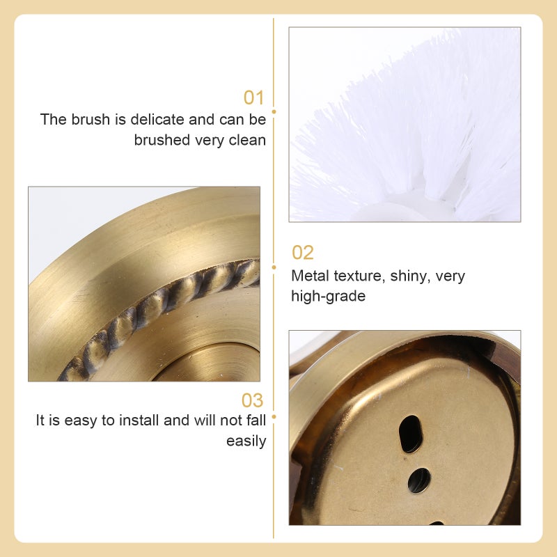 2pcs Antique Brass Copper Toilet Brush Holder European Style Carving Toilet Brush Cup Holder F6706(Antique - Toilet Brush) - Image 2