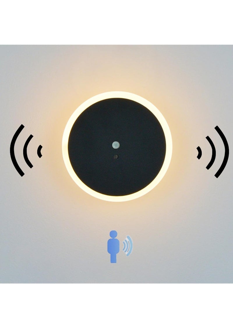 الجدار الشمعدان بطارية قابلة للشحن تعمل مصباح الجدار اللمس قابل للتعديل أدى الجدار الإضاءة مع التبديل أضواء الجدار الحديد الاكريليك مع استشعار الحركة أضواء الجدار المناسب (ضوء دافئ ، أسود) - Image 1