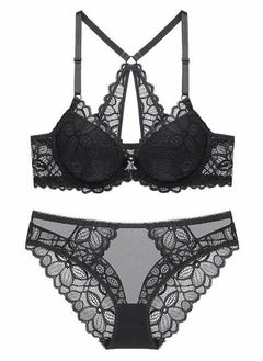 Comfy Lace Bra And Panty Set Women's Underwear Set Black