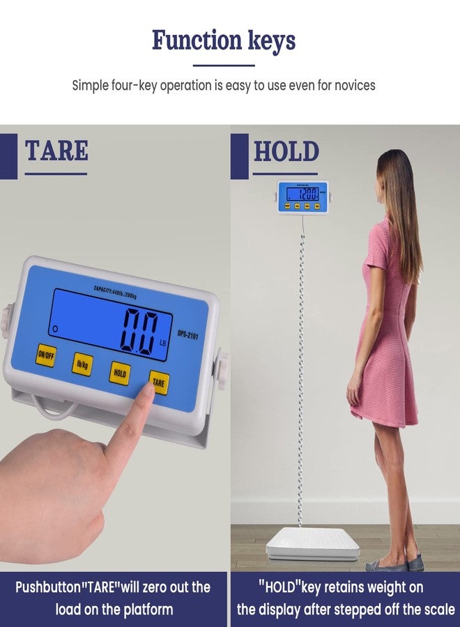 ScaleBelly Professional Physician Scale, 440 lb Home Gym Office Medical Floor Scale, High Capacity Scale for Wrestler Powerlifters - Image 5
