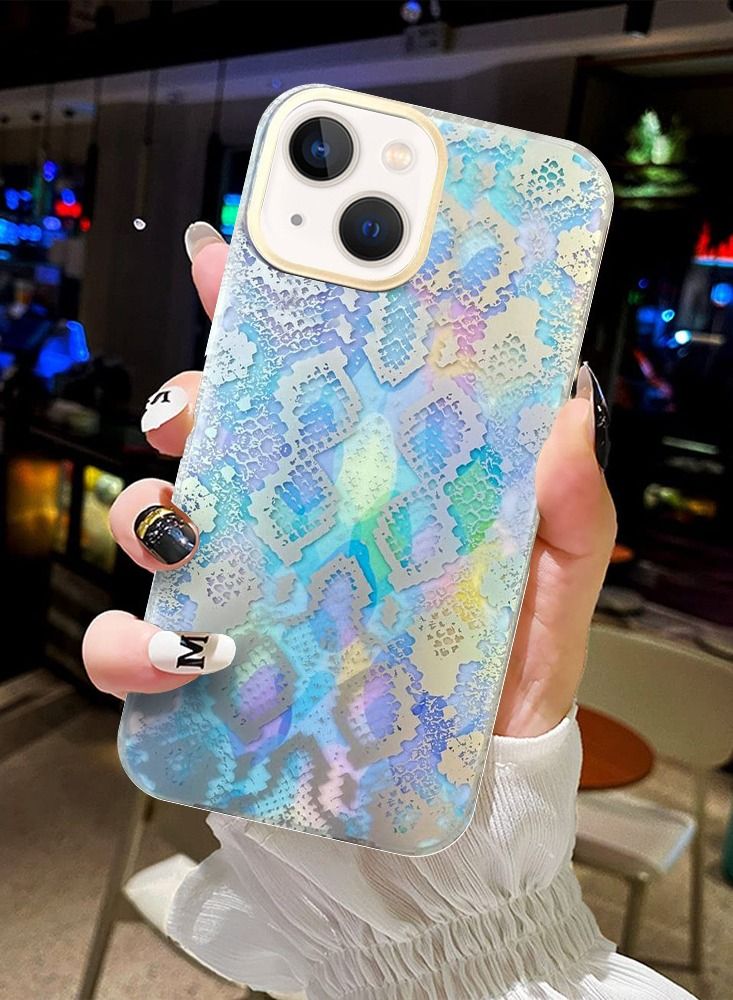 JOWAY حافظة آيفون 14 بلس طباعة ثلاثية الأبعاد مضادة للصدمات خلفية - Image 3