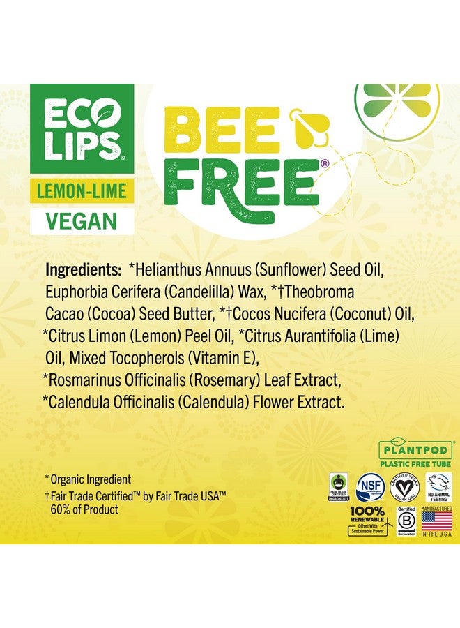 Eco Lips Bee Free Variety Pack Vegan Lip Balm | Candelilla Wax, Cocoa Butter & Coconut Oil Lip Care. Soothe & Moisturize Dry, Chapped Lips - 100% Plastic-Free Plant Pod Packaging - Made in USA - Image 5