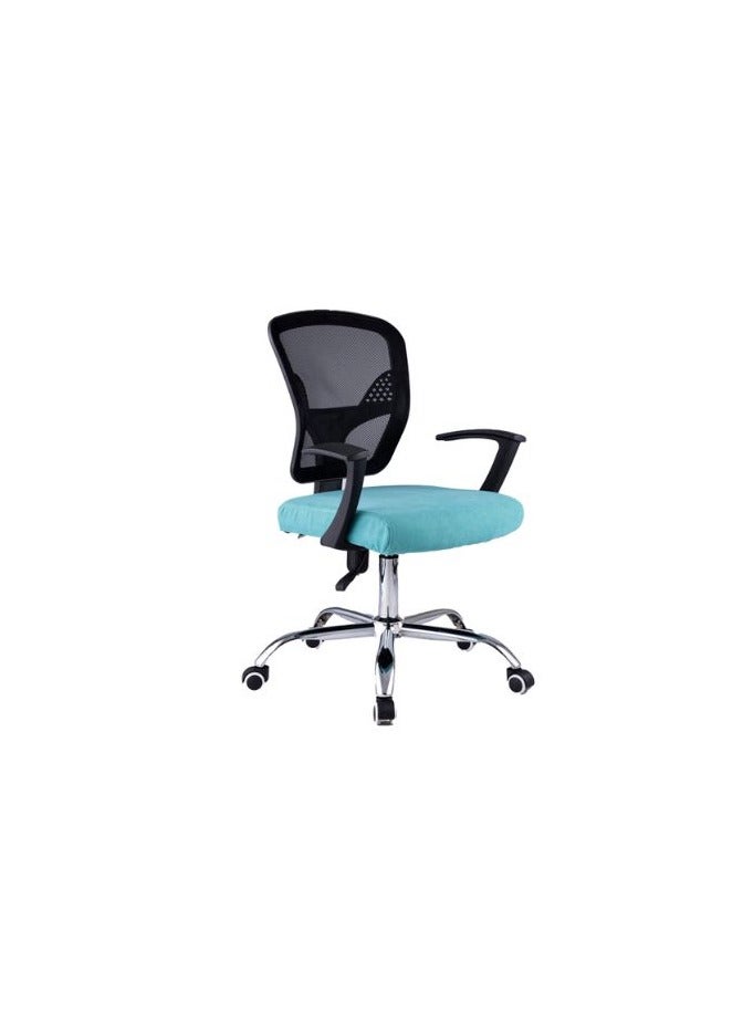 elhelow style Chair Modern Executive Mesh Office Chair Black&Blue 50X50X110 Cm  - Image 1