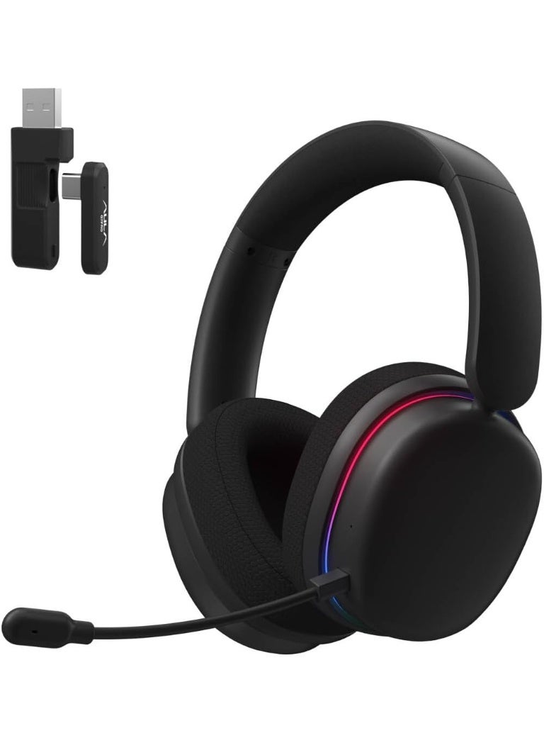 AULA G7 Pro Auriculares inalámbricos para juegos con sonido envolvente 7.1, controlador de 1.575 pulgadas, auriculares BT5.3 para juegos con micrófono, RGB, latencia de 10 ms, batería 65H, auriculares para juegos de PC para PS5, PS4, Switch, PC, modo con cable para Xbox - Image 1