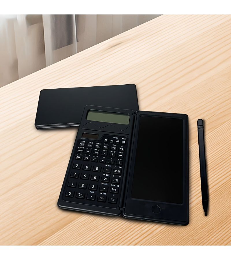 Solar Powered Foldable Scientific Calculator With Black Silicone Buttons And Large Display Portable High Quality For High School Students And Professionals Educational Tool - Image 2