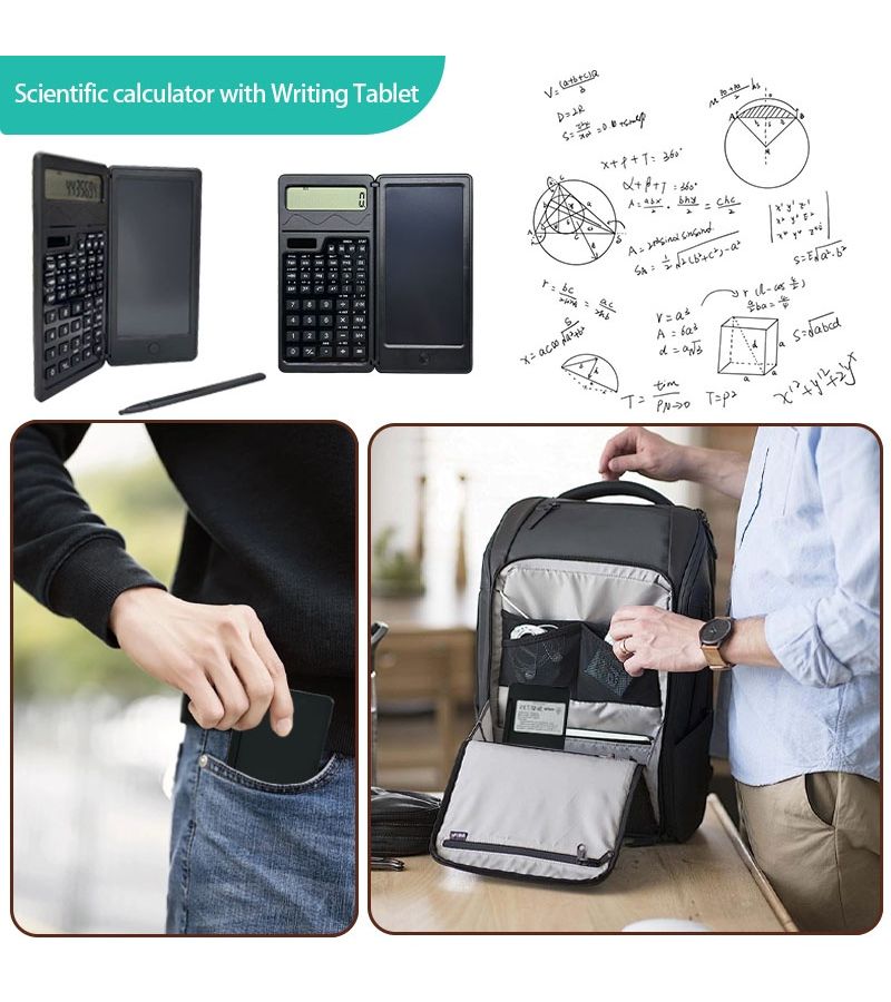 Solar Powered Foldable Scientific Calculator With Black Silicone Buttons And Large Display Portable High Quality For High School Students And Professionals Educational Tool - Image 3