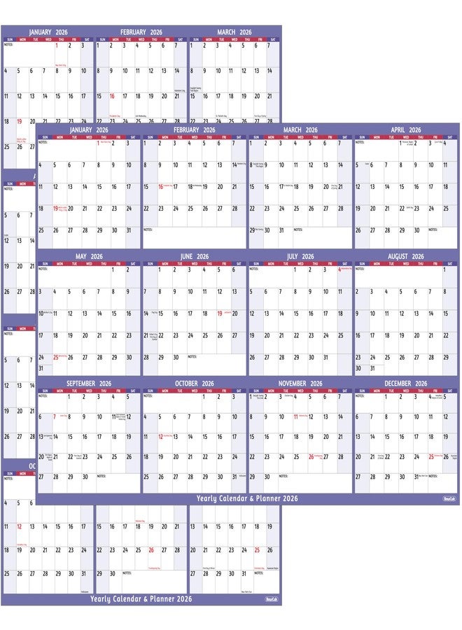 BowCuk 2026 Dry Erase Calendar, Purple - Image 1