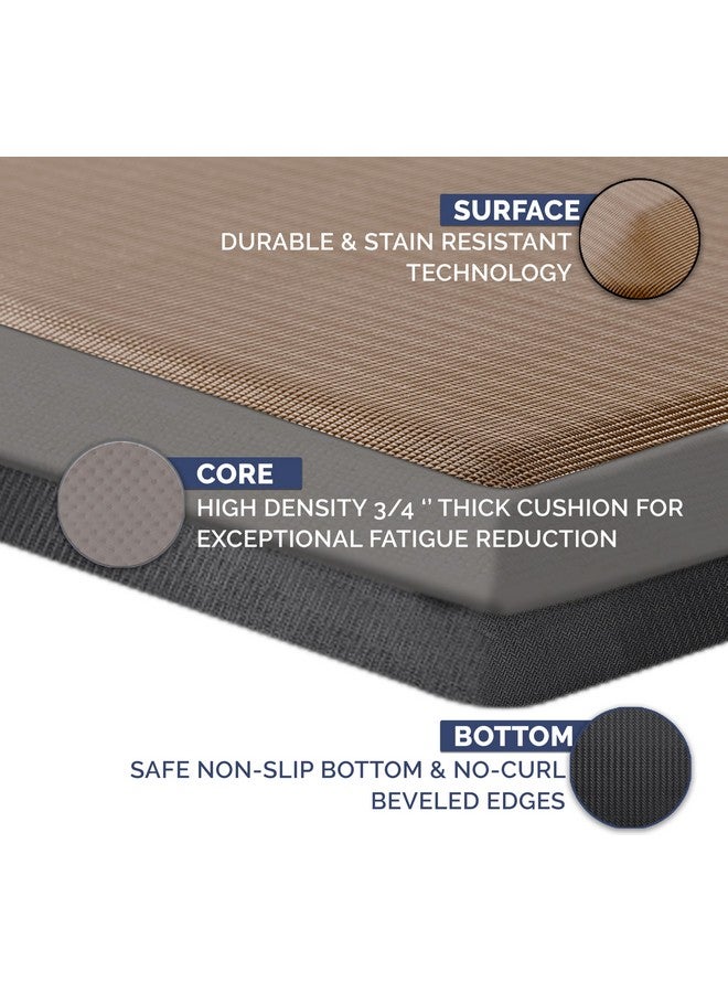 كومفي لايف سجادة أرضية مقاومة للتعب من كومفي لايف - سجادات مطبخ بسمك 3/4 بوصة للأرضية، سجادة مكتب قائمة، سجادة مطبخ - مريحة في المنزل والمكتب - متينة - مقاومة للبقع - قاعدة غير قابلة للانزلاق (20 بوصة × 32 بوصة، بيج) - Image 4