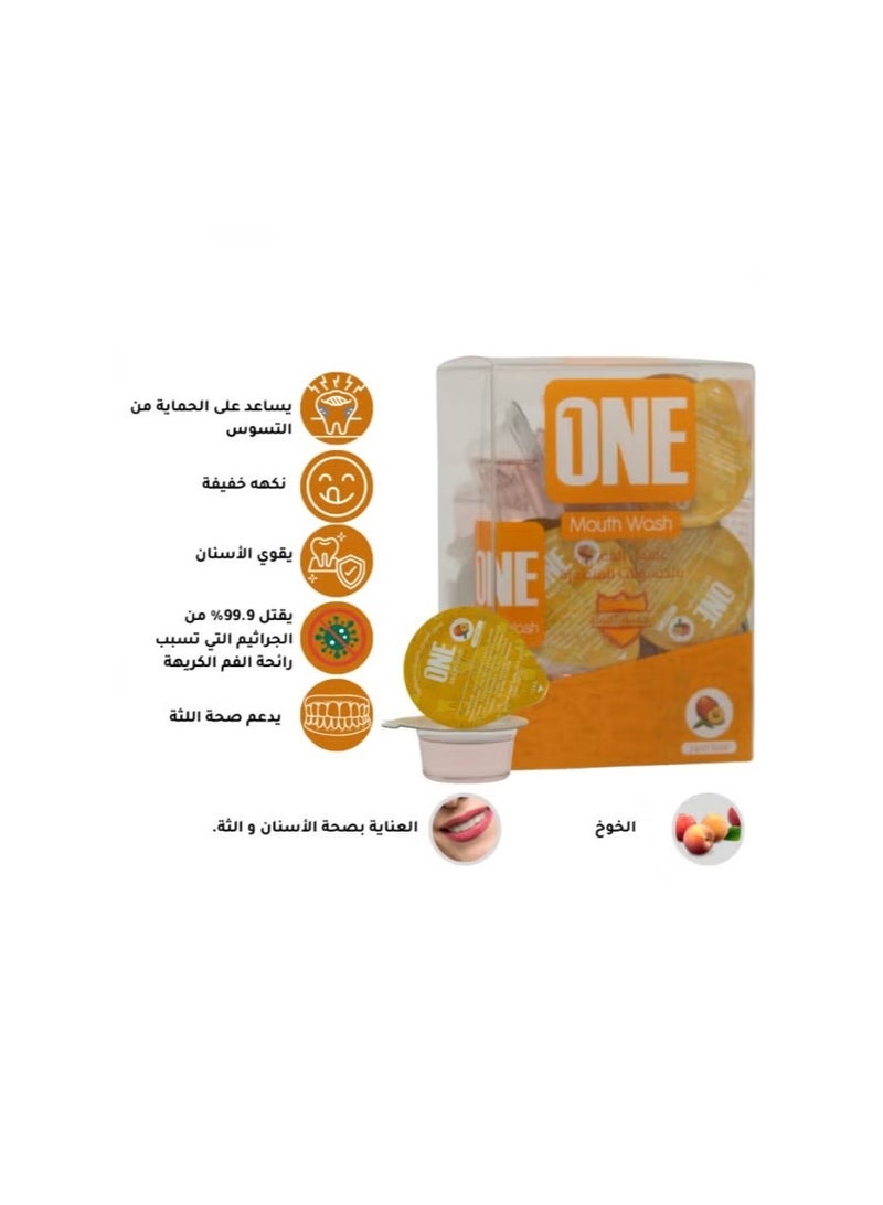 ONE- Peach mouthwash capsule, 20 capsules * 15 ml
