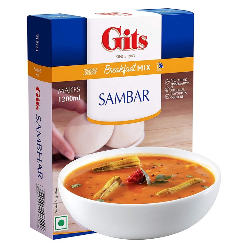 Gits Sambhar Breakfast Mix, 400g (Pack of 4 X 100g Each) - Image 2
