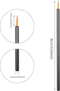 Bremorou 100 Pack Disposable Eye Liner Brushes UltraFine Point Eye Liner Applicator Eye Liner Brush Miniatures Fine Black Eyeliner Brushes Fine Point Cosmetic Eye Wands Makeup Brushes Tools Black - Image 2