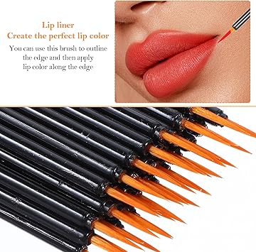 Bremorou 100 Pack Disposable Eye Liner Brushes UltraFine Point Eye Liner Applicator Eye Liner Brush Miniatures Fine Black Eyeliner Brushes Fine Point Cosmetic Eye Wands Makeup Brushes Tools Black - Image 5