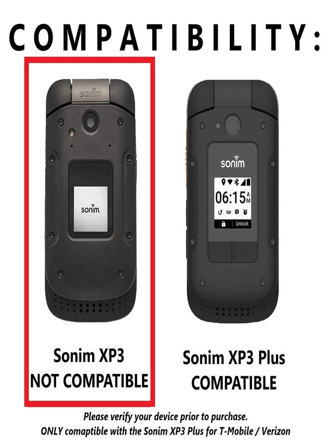 جراب مزود بمشبك حزام لهاتف Sonim XP3 Plus 4G LTE (موديل XP3900 2022) غطاء واقٍ سهل التركيب مع مشبك حزام دوار، جراب متكامل (متين للغاية) - يدعم حزام عمل بعرض 2.25 بوصة - Image 3