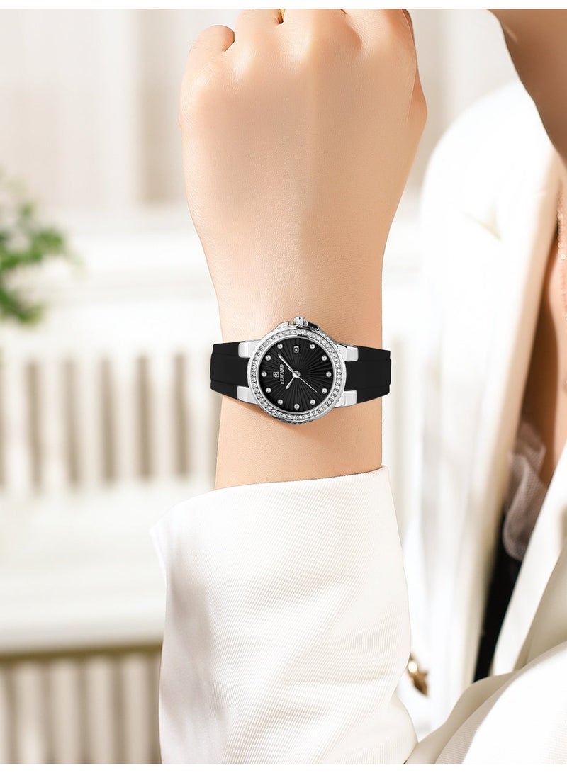Reward RD231780 Black Soul New Simple and Elegant Design Silicone Strap Quartz Wrist Watch For Women - Image 2