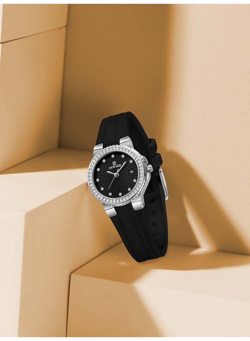 Reward RD231780 Black Soul New Simple and Elegant Design Silicone Strap Quartz Wrist Watch For Women - Image 1