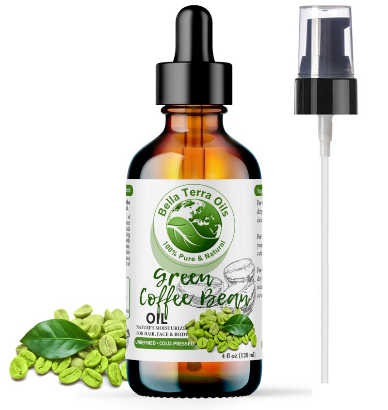 Bella Terra Oils - Green Coffee Bean Oil 4oz - Unveiling the Nutritional Treasure of Coffee Seed Oil, Ideal for Skin Hydration and Vitality - Image 1