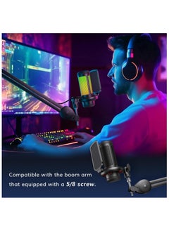 ميكروفون للألعاب، ميكروفون USB للكمبيوتر الشخصي، ميكروفون مكثف قلبي مع أوضاع RGB وسطوع قابل للتعديل، كتم الصوت السريع، التحكم في الكسب، للبث والبث والتسجيل، ميكروفون سطح المكتب PS4/5 TC310 - pzsku/Z219049F3E42828FF9BF7Z/45/_/1715338988/28790422-2fe3-4058-a147-3ba620cb92fd