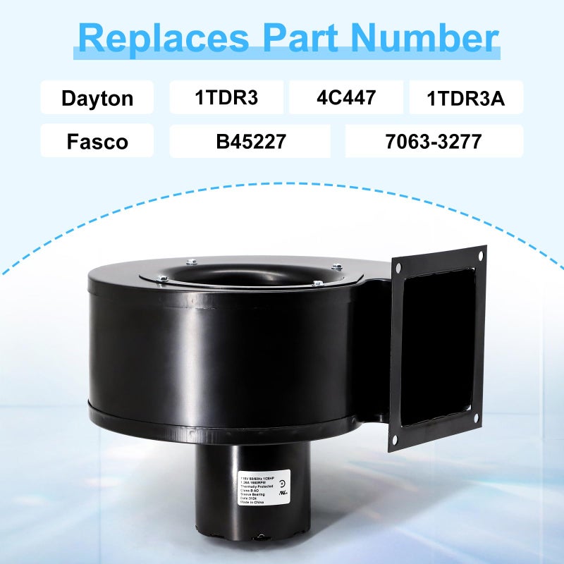 Adviace Advice Draft Fan Blower Motor for Dayton 1TDR3 4C447, Replacement for Fasco B45227 Blower Motor & Fasco B45227 Centrifugal Blower & Fasco 7063-3277 Blower - Image 2