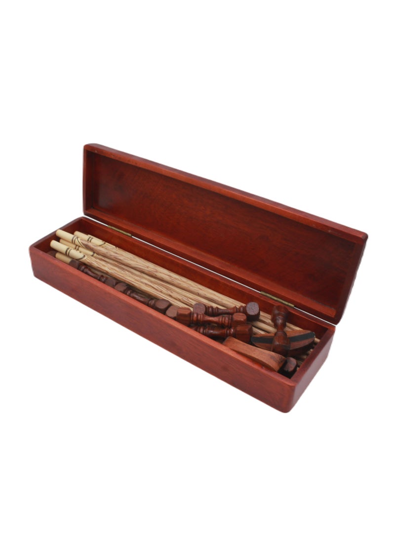 Antique Museum Chop Stick Set-Laos-wooden-plain Color Wooden Box  - Image 1