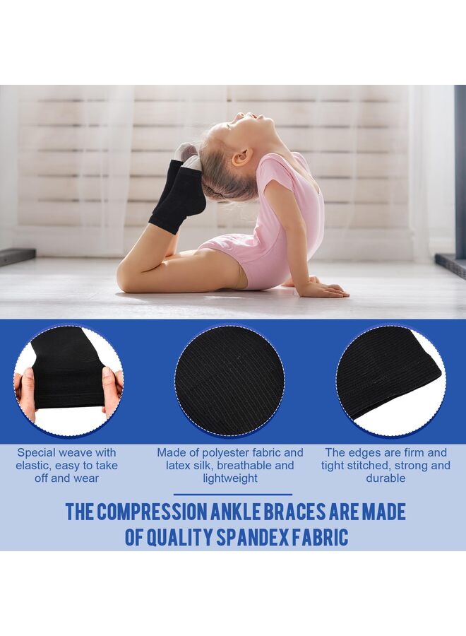LAMAY 2 PCS Kids Ankle Brace Set Foot Support Stabilizer Wraps Protector Guard Knitted Ankle Sleeve Sock Support Compression Socks for Injury Prevention Black - Image 3