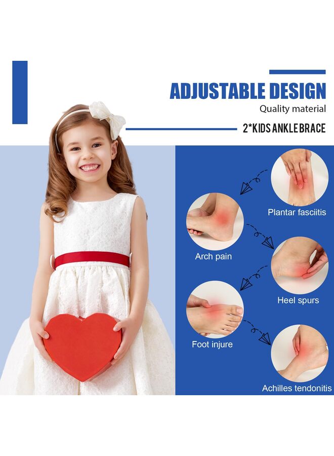 LAMAY 2 PCS Kids Ankle Brace Set Foot Support Stabilizer Wraps Protector Guard Knitted Ankle Sleeve Sock Support Compression Socks for Injury Prevention Black - Image 2