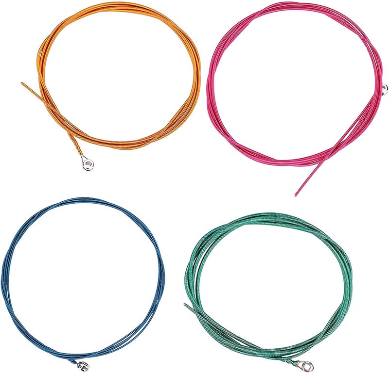 RIZGHWOY Graves Electric Bass Strings, Colored Steel Alloy, 4 String Set, 120 cm Long, 1.16-2.54 mm Thick, Blue Red Pink Yellow Green - Image 2