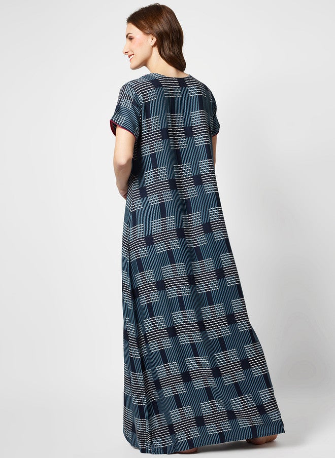 Zeyo Checked Maxi Nightdress - Image 5