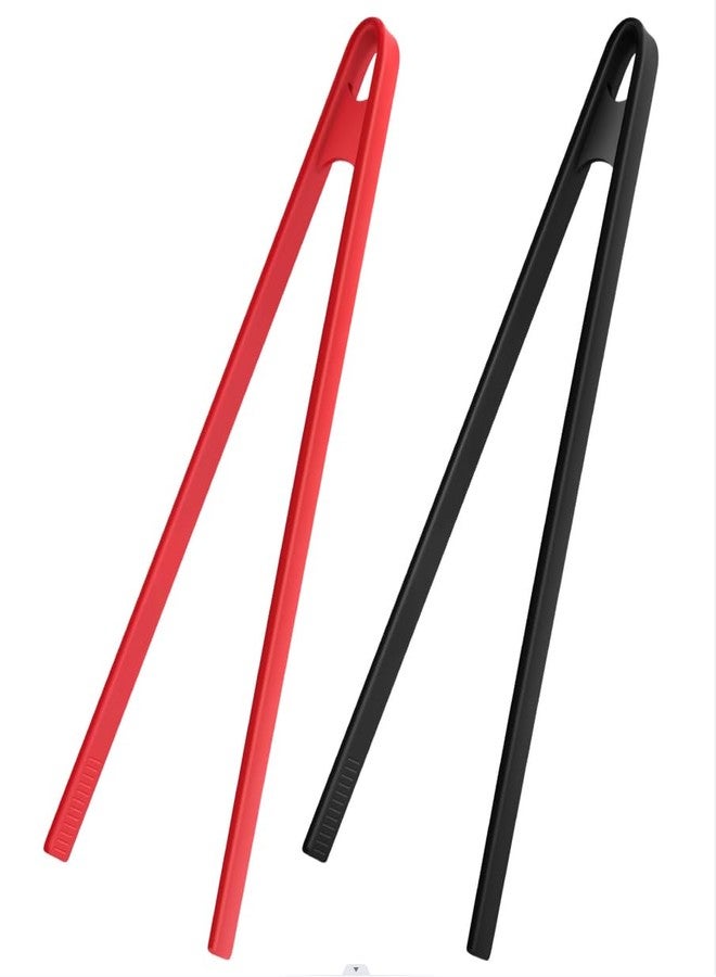Armrouns 2PCS Silicone Trivet Tongs Anti-slip, 11.8" Silicone Kitchen Tong, Toast Tongs for Cooking, Long BBQ Grilling Tong for Toaster, Pan Fried Steak, Barbecue and Salad. - Image 2