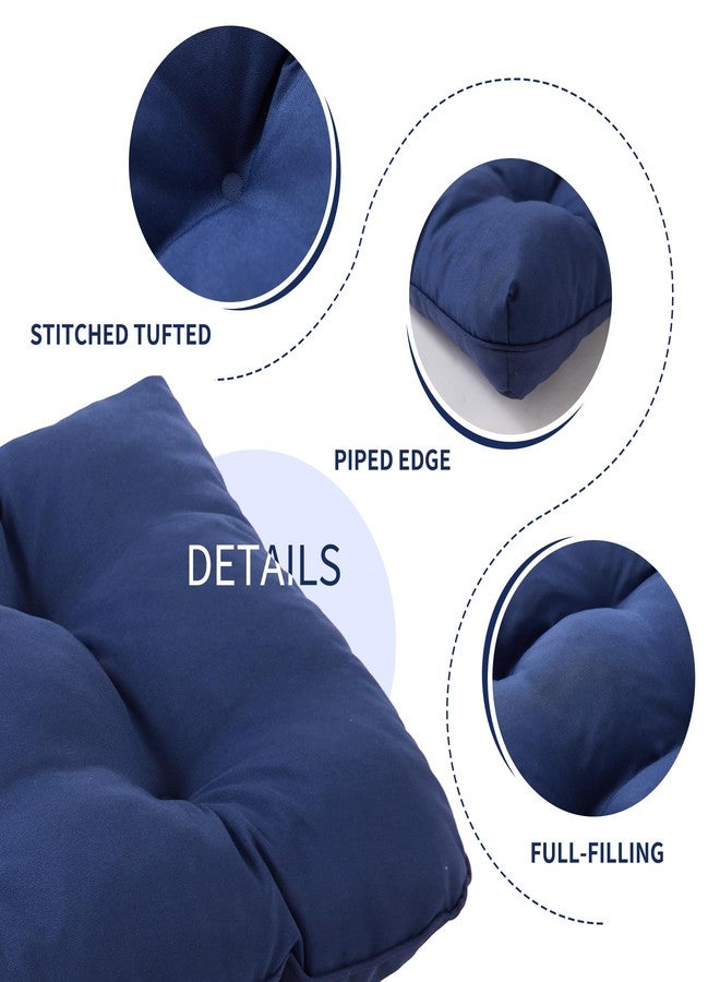 IPYNBAP Outdoor Tufted Bench Cushion, Waterproof Patio Furniture Cushion, Stitched Couch Cushions, Fade-Resistant Indoor Window Seat Pad for Outdoor/Indoor Sofa Swings with Ties, 48 x 18, Navy Blue - Image 5