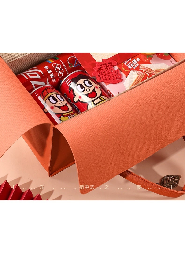 NIBEMINENT Large Capacity Faux Leather Gift Box，Handheld Gift Bag for Holidays Mother'S Day, Weddings, Birthdays，Anniversary（store food, gifts, matcha tea sets, etc.） - Image 4