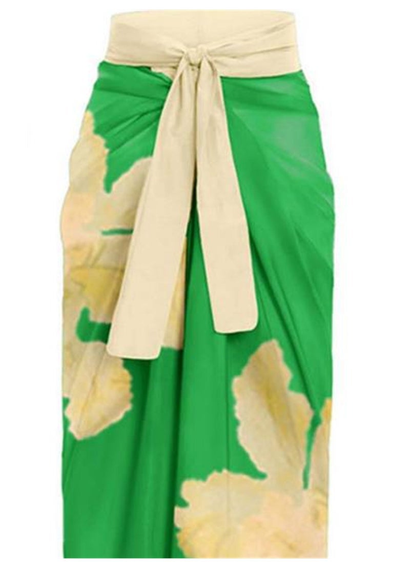 NADANBAO - 2pcs one piece swimsuit lace up swimsuit maxi skirt swimsuit set - Image 1